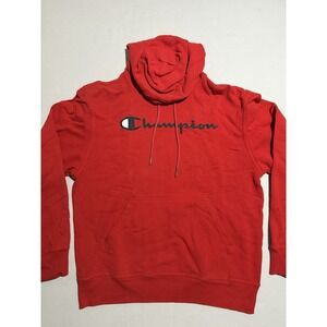 Champion Red Hooded Sweatshirt Hoodie men's Medium #525